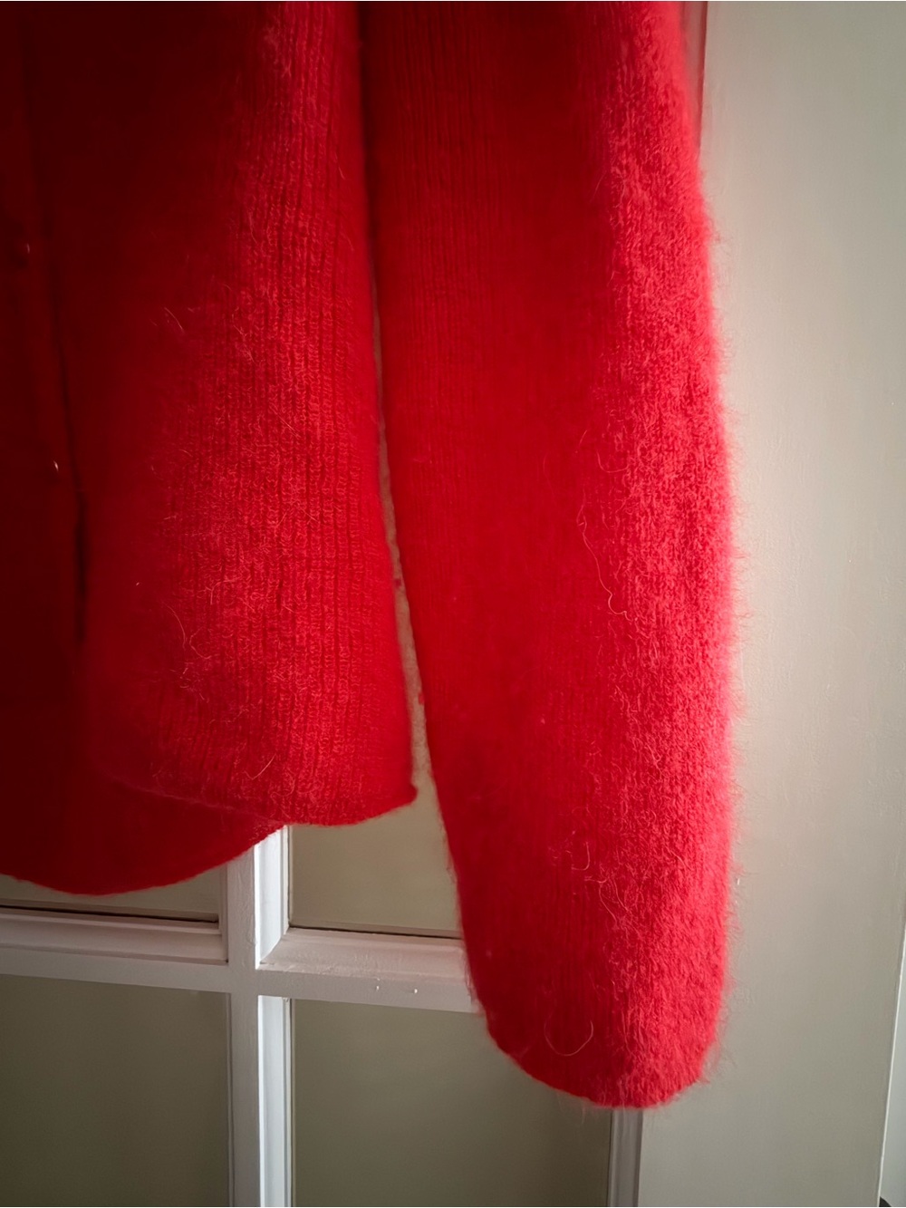 Sézane Barry Cardigan Red Mohair Blend Sweater Size M - Picture 10 of 10